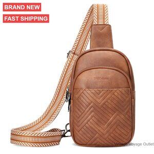 Leather Crossbody Bag Anti Theft RFID Sling Purse Fanny Pack Travel